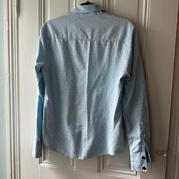 Sur Club 1976 Shirt Mens Medium Blue Mustache Button Up Long Sleeve Collared Top - Picture 5 of 6